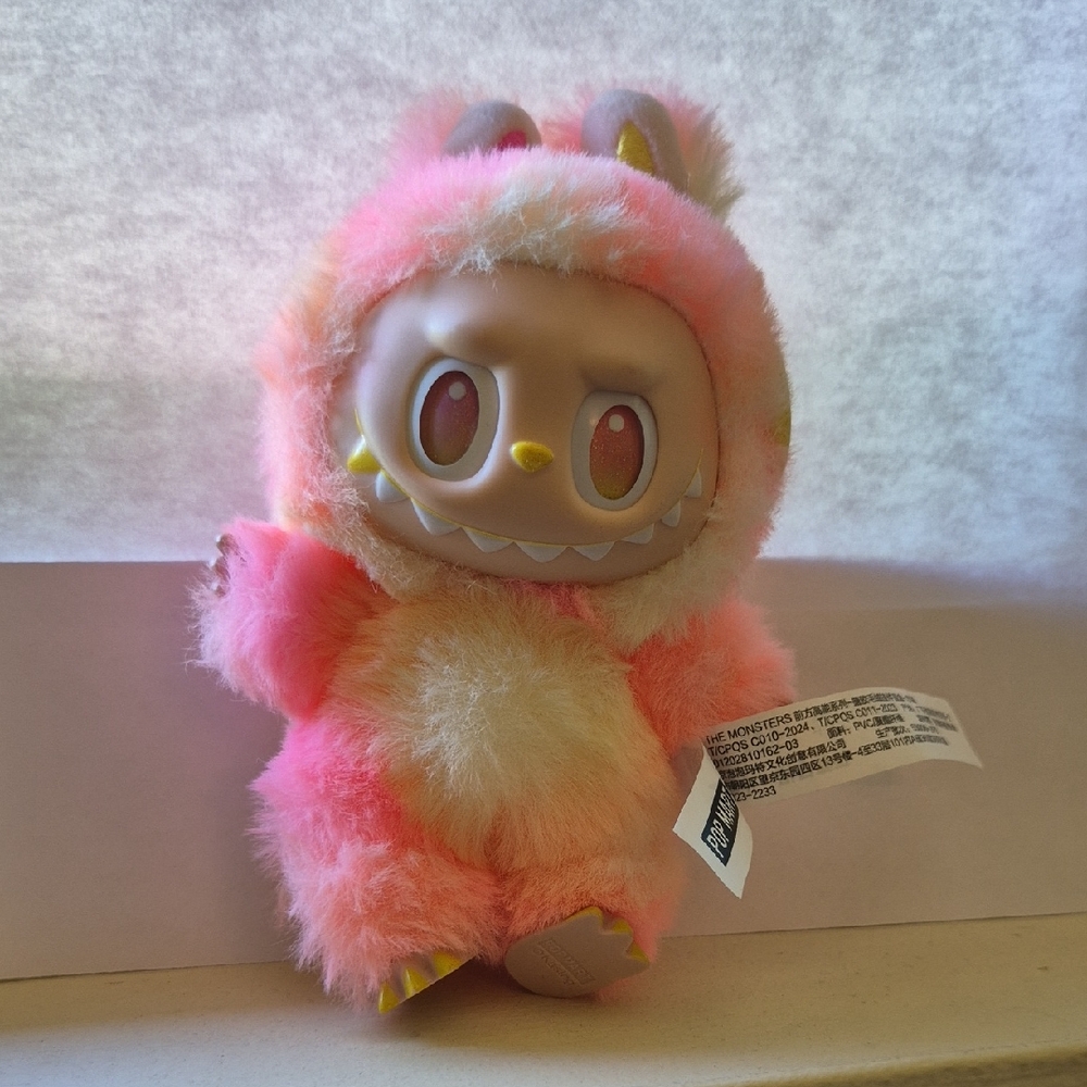 Plush Monster Toy - Pink and Cream